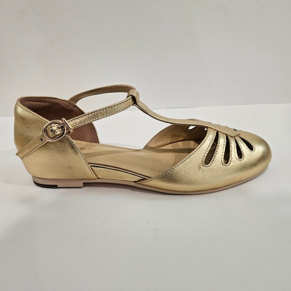 Charlie Stone Flats, Singapore (Metallic Gold),EU 38/Sz 8, Inner Wedge,Leather - Picture 8 of 11